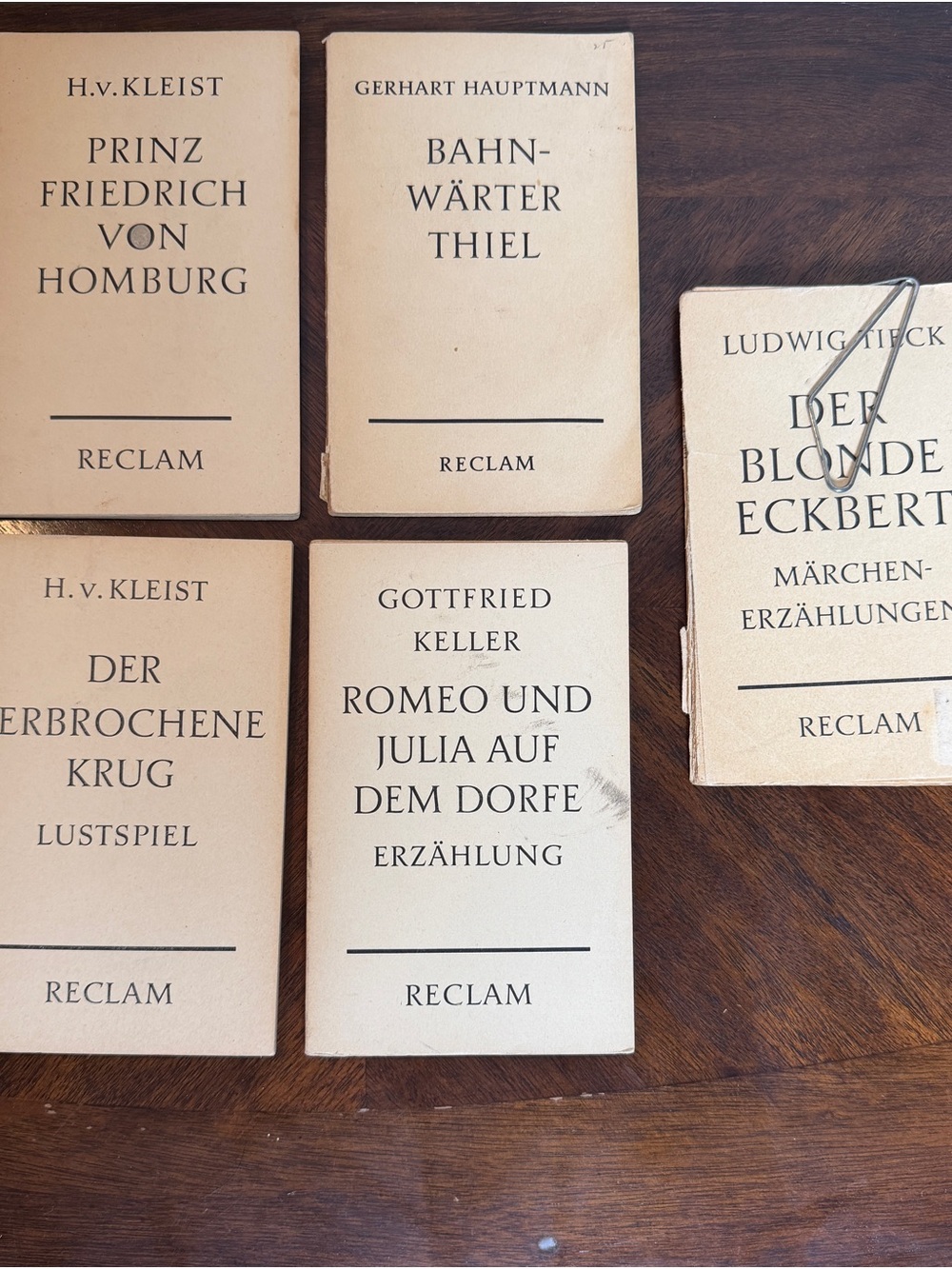 Vintage 1960s Reclam German Literature Paperback Books Lot of 5 Germany
